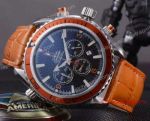Japan Grade Replica Omega Planet Ocean Chronograph Watch Orange Leather